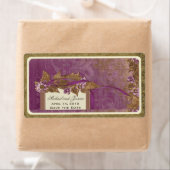 日付のヴィンテージ結婚ワインラベルを紫で保存 ラベル (インサイチュ)