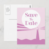 日付のヴィンテージ結婚灯台を保存 ポストカード (正面/裏面)