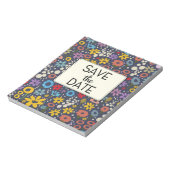 日付のヴィンテージ花のパターンを保存 ノートパッド (回転)