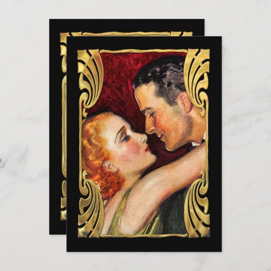 日付のヴィンテージ・カップルの保存 セーブザデート (正面/裏面)