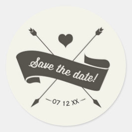 日付の丸いステックラシックカーを保存 ラウンドシール