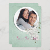 日付の丸い枠をソフト・グリーンに保存する セーブザデート (正面/裏面)