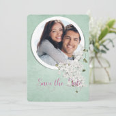 日付の丸い枠をソフト・グリーンに保存する セーブザデート (スタンド正面)