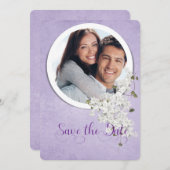 日付の丸い枠を紫色で保存する セーブザデート (正面/裏面)