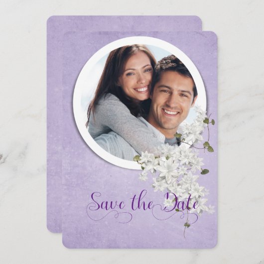 日付の丸い枠を紫色で保存する セーブザデート (正面/裏面)