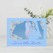 日付の事前結婚式招待状の保存 セーブザデート (スタンド正面)
