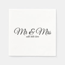 日付の付いたカスタムウェディングナプキン