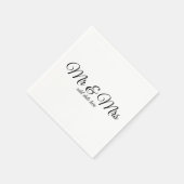 日付の付いたカスタムウェディングナプキン スタンダードカクテルナプキン (角)