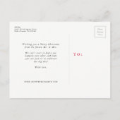 日付の休日の写真はがきを保存する大喜び赤 案内ポストカード (裏面)