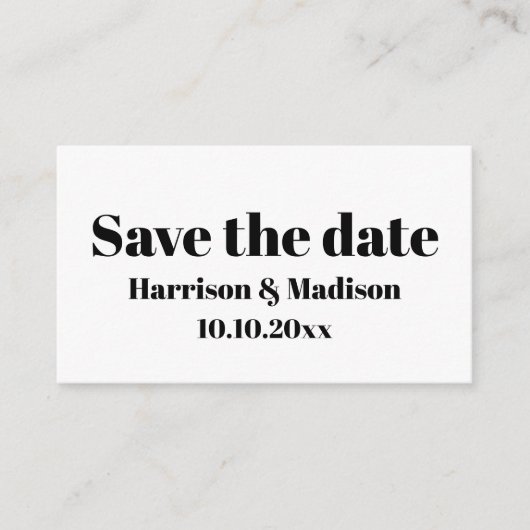 日付の保カスタム存モダン結婚の発表 エンクロージャーカード (正面)