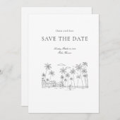 日付の保シンプル存結婚 セーブザデート (正面/裏面)