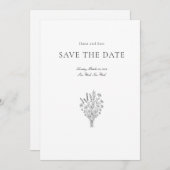 日付の保シンプル存結婚 セーブザデート (正面/裏面)