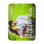 日付の保モダン存婚約カップルの写真WS マグネット (縦)