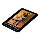 日付の保モダン存婚約カップル写真WB マグネット (左側)