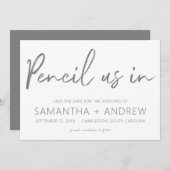 日付の保存に鉛筆招待状 セーブザデート (正面/裏面)