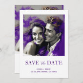 日付の保存のシンプルデザイン 招待状 (正面/裏面)