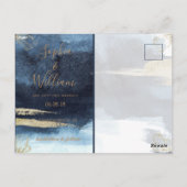 日付の保存はがきサファイアシーズブルー金ゴールド ポストカード (裏面)