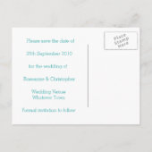 日付の保存はがきミントハートと蝶 案内ポストカード (裏面)