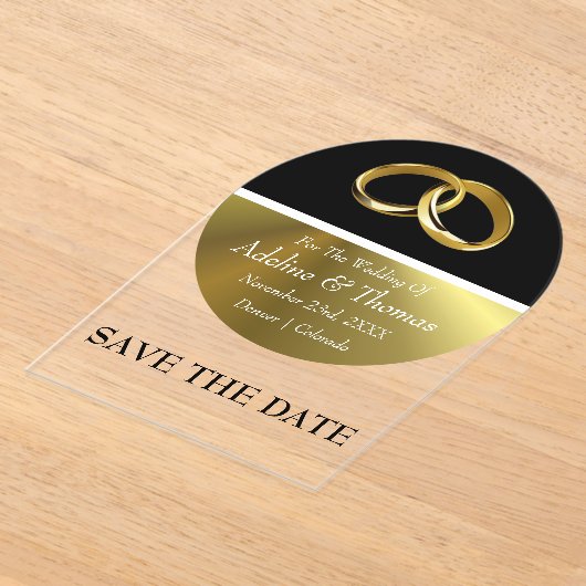 日付の保存アクリル結婚式招待状 アクリル招待状 (レイダウン)