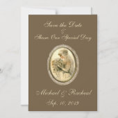 日付の保存アンティーク花嫁チョコレート マグネット招待状 (正面)