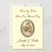 日付の保存アンティーク花嫁 マグネット招待状 (正面)