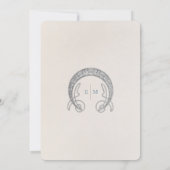 日付の保存アールヌーボーほこりっぽい青Wモリス 招待状 (裏面)