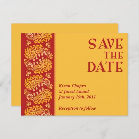 日付の保存インディアン告知 招待状 (正面/裏面)