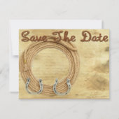 日付の保存ウェスタン結婚式招待状 セーブザデート (正面)
