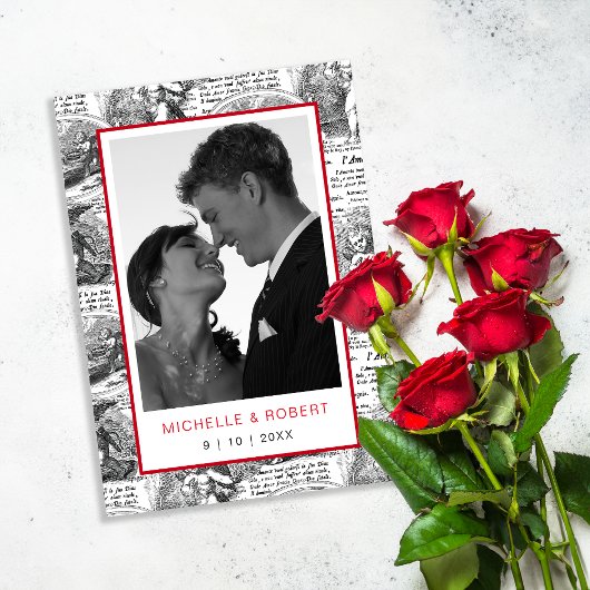 日付の保存エレガントアンティークCupids写真 招待状