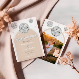 日付の保存エレガントレトロDisco Groove写真 招待状