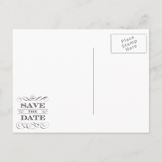 日付の保存エレガントヴィンテージChalkboardスタイル 案内ポストカード (裏面)
