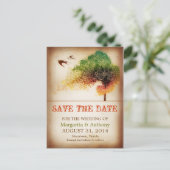 日付の保存カラフルラブツリーヴィンテージポストカード 案内ポストカード (スタンド正面)