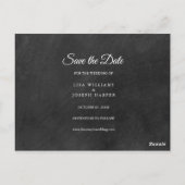 日付の保存カレンダー金ゴールドラブハートChalkboard ポストカード (裏面)