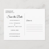 日付の保存カレンダー金ゴールドラブハートChalkboard 案内ポストカード (裏面)