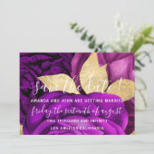 日付の保存グレーリース金ゴールド紫バラ セーブザデート (スタンド正面)