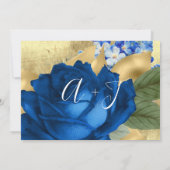 日付の保存グレーリース金ゴールド青王室の セーブザデート (裏面)