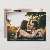 日付の保存ゴールデンスクリプトフォトバラ赤面モダー ポストカード (正面/裏面)