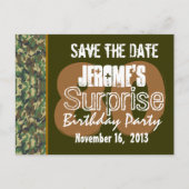 日付の保存サプライズ80番目のパーティー迷彩柄V02 案内ポストカード (正面)