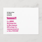 日付の保存サプライズ80thパーティーピンクフローラV009 案内ポストカード (裏面)