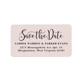 日付の保存シンプル赤面ピンク差出人住所 ラベル