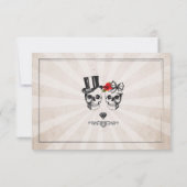 日付の保存スカル素朴バラカードひし形 セーブザデート (裏面)