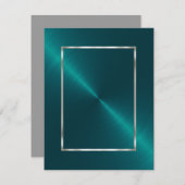 日付の保存ティール(緑がかった色)きらめく セーブザデート (正面/裏面)