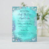 日付の保存ティール(緑がかった色)海ジュエルスウィート16 セーブザデート (スタンド正面)