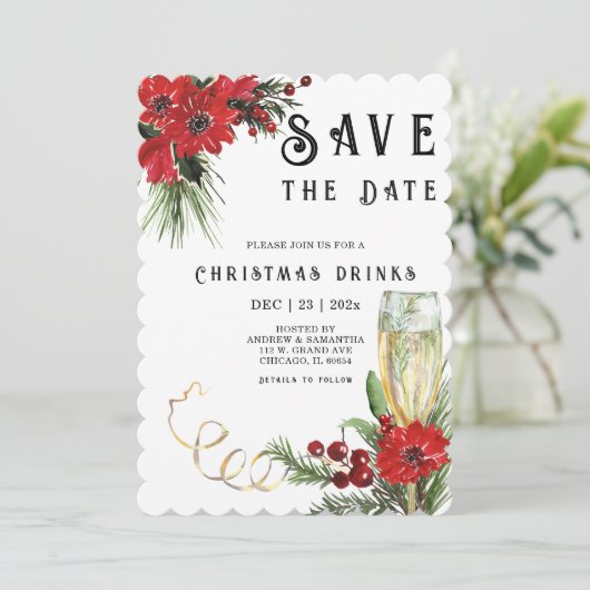 日付の保存テンプレートクリスマスパーティー 招待状 (スタンド正面)