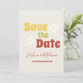 日付の保存デイジーGroovyフローラ招待状 (スタンド正面)