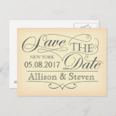 日付の保存デザイン 案内ポストカード (正面/裏面)