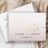 日付の保存バラゴールドフォイルホリデーポストカード 箔シーズンポストカード