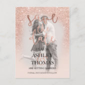 日付の保存バラ金ゴールドグリッタースクリプトの写真 案内ポストカード (正面)