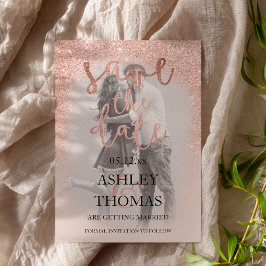 日付の保存バラ金ゴールドグリッタースクリプトの写真 案内ポストカード