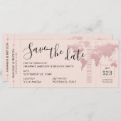 日付の保存バラ金ゴールドワールドマップボーディングパス 案内状 (正面/裏面)